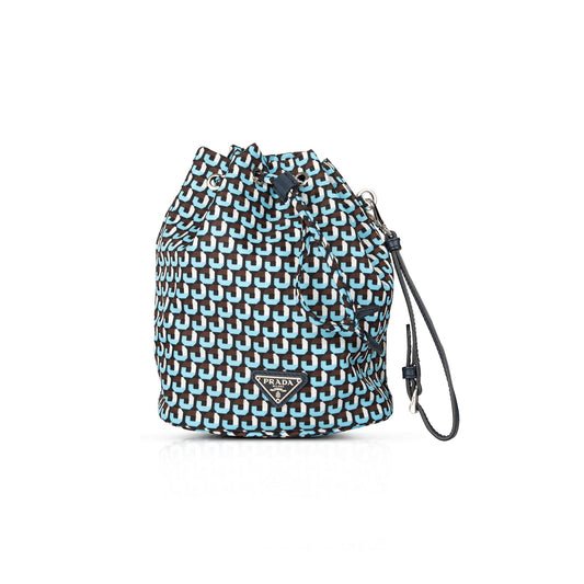 Prada Nylon Mini Bucket Wristlet Pouch