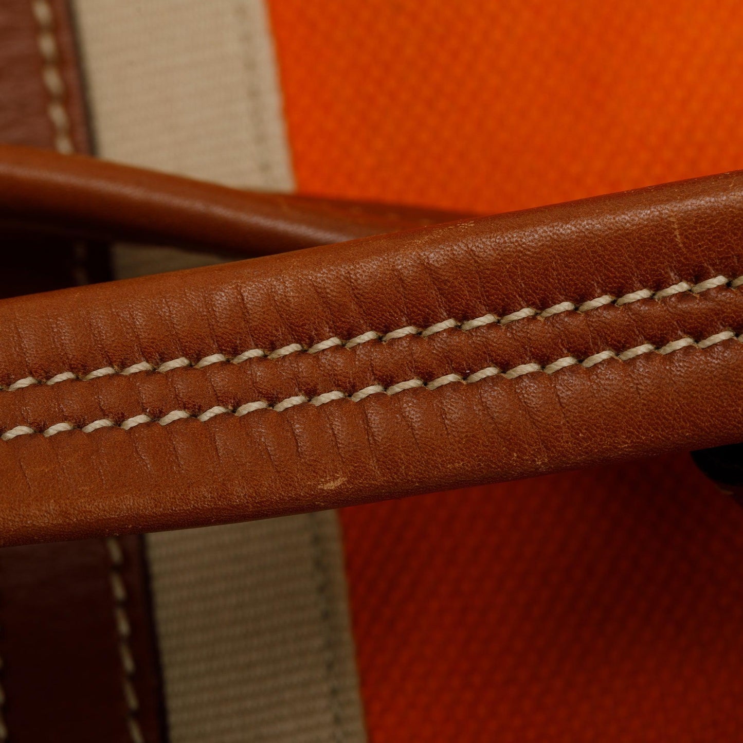 Prada Orange Canapa Vitello Leather Darwstring Hobo