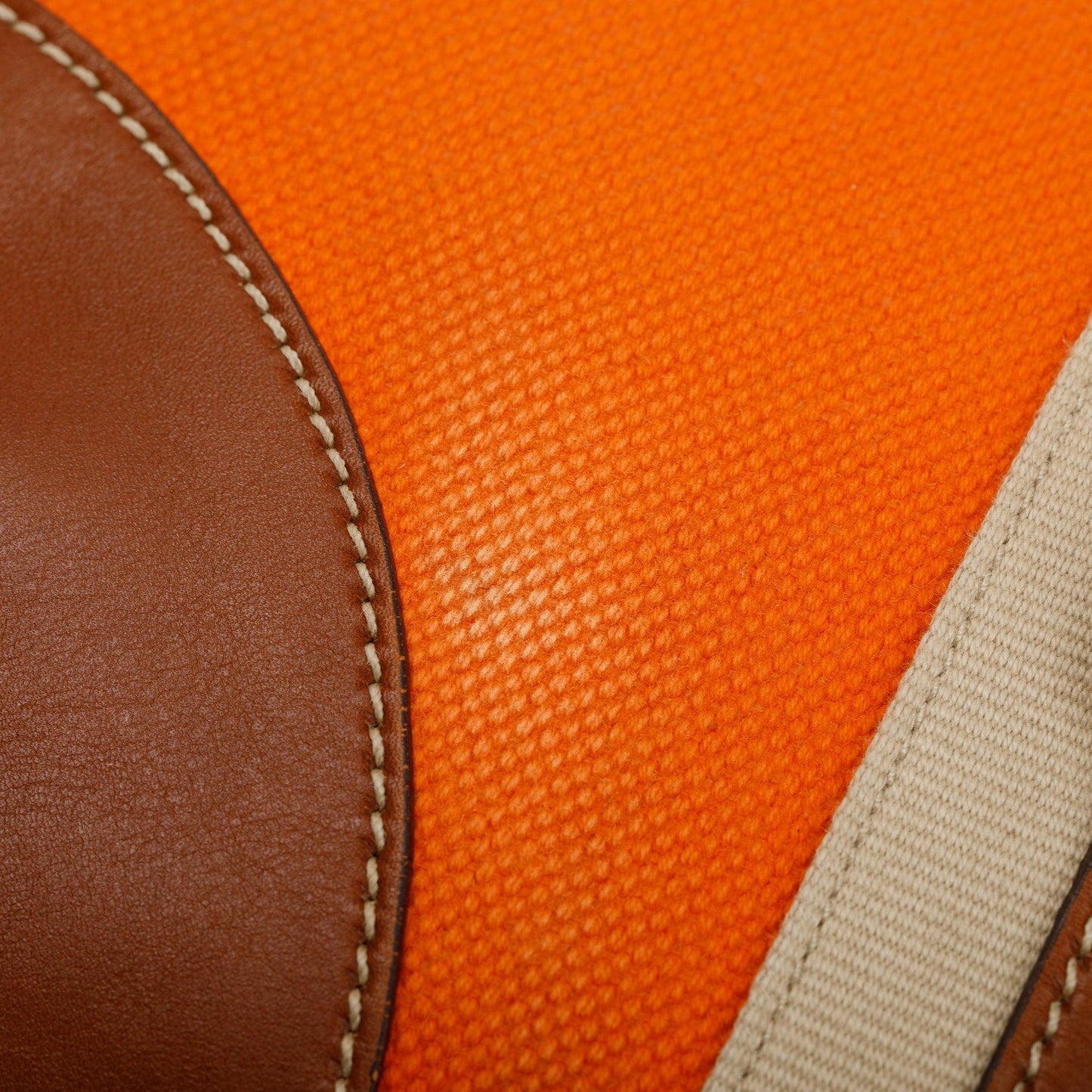 Prada Orange Canapa Vitello Leather Darwstring Hobo
