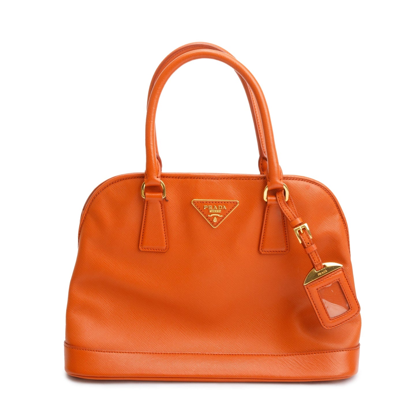 Prada Orange Saffiano Lux Medium Open Promenade Tote