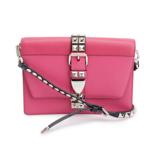 Prada Pink Saffiano City Calf Leather Elektra Bag