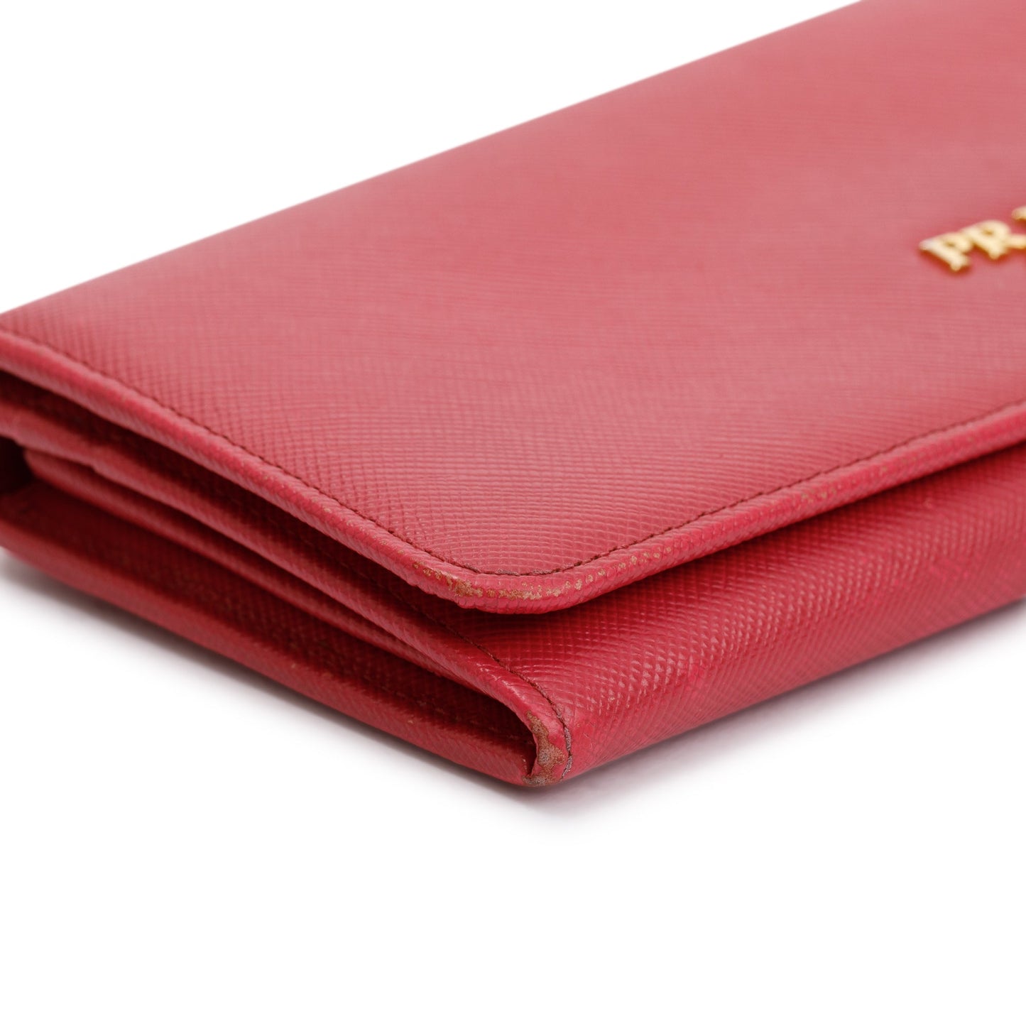 Prada Pink Saffiano Leather Continental Wallet