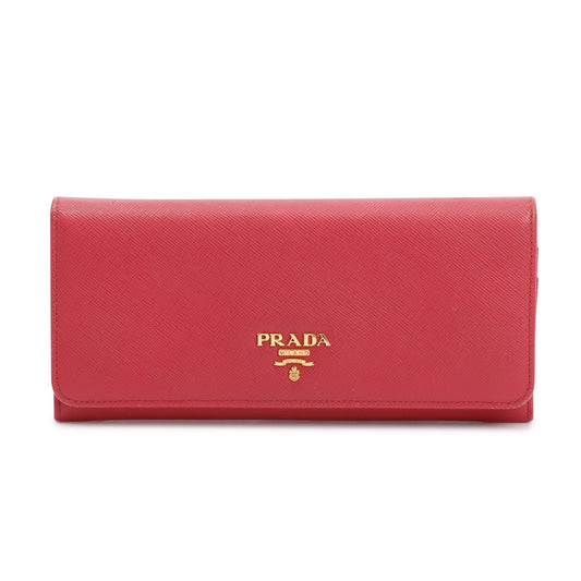 Prada Pink Saffiano Leather Continental Wallet