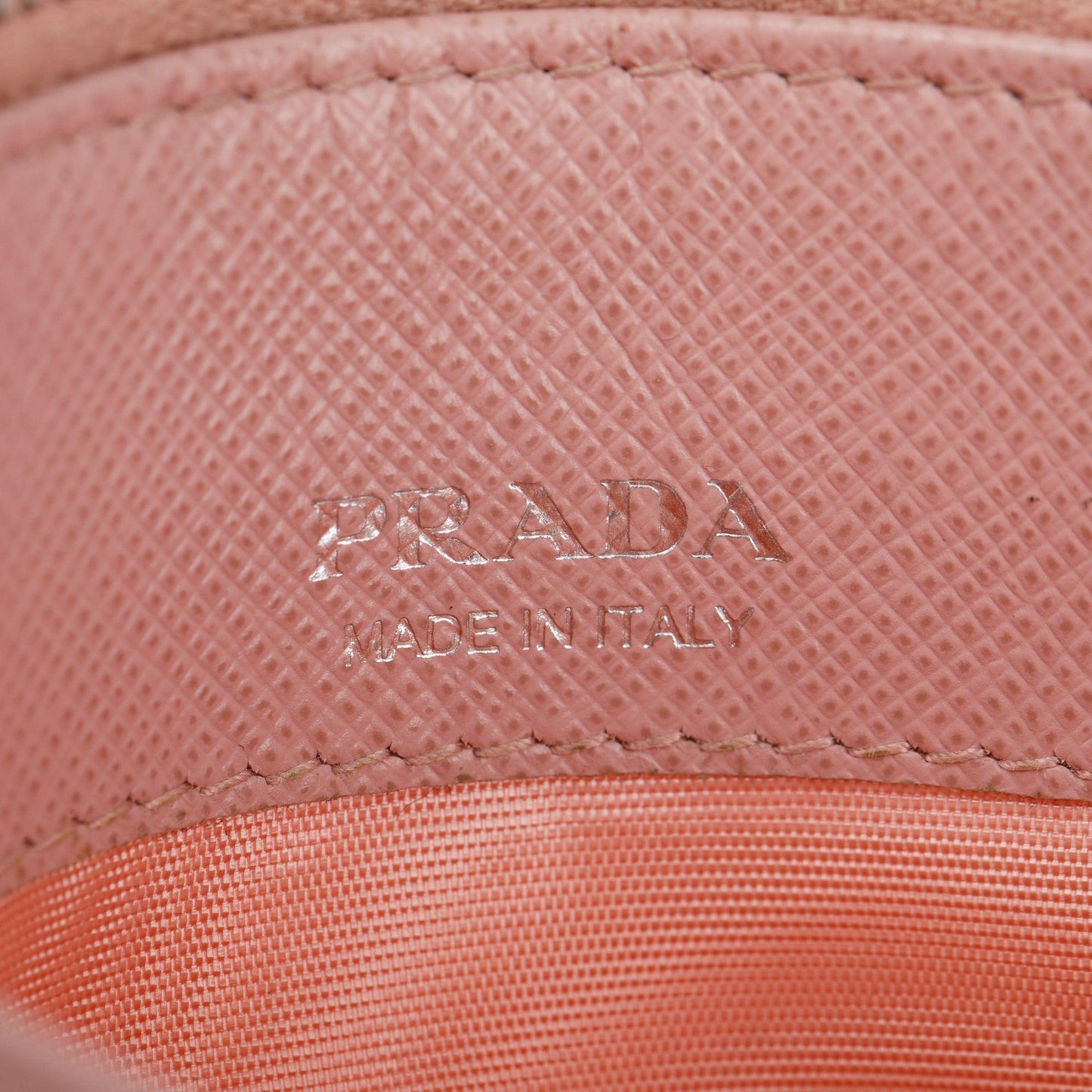 Prada Pink Saffiano Leather Zip Card Holder