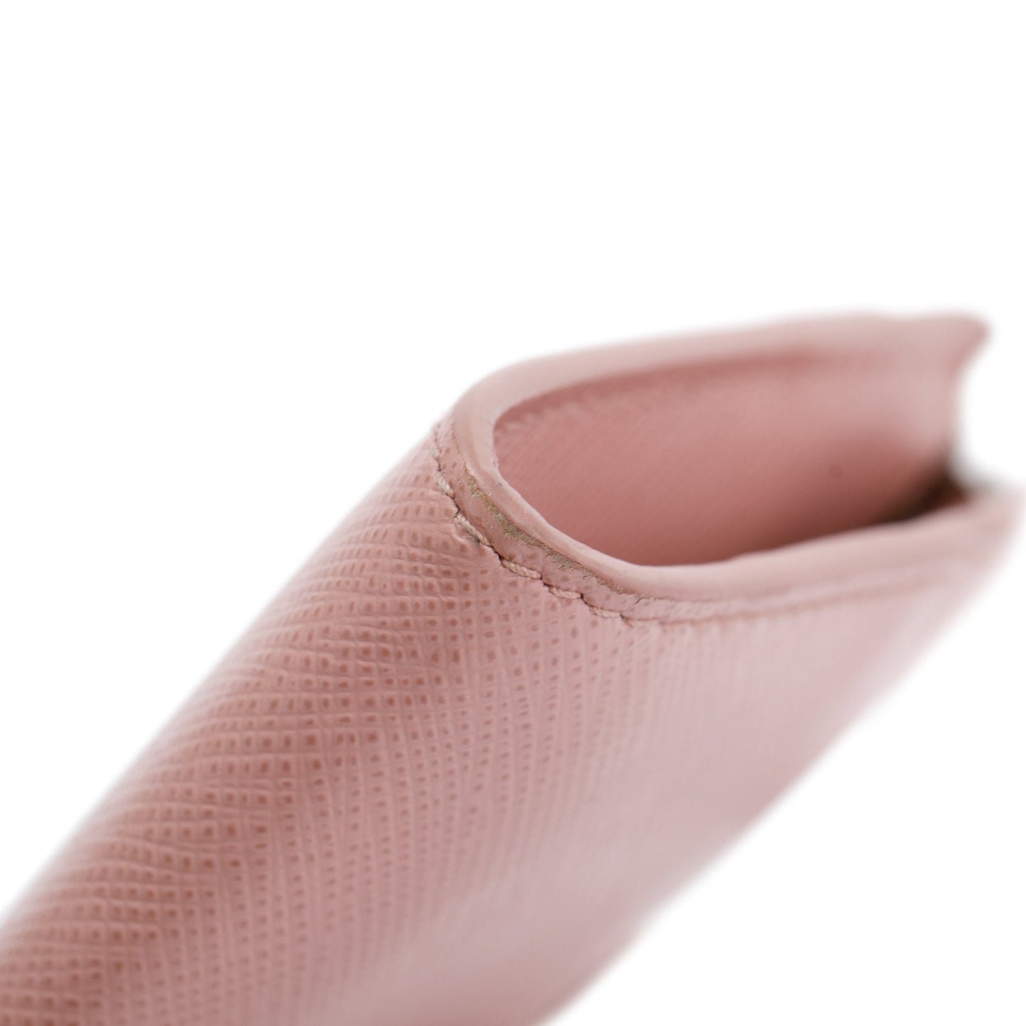 Prada Pink Saffiano Leather Zip Card Holder