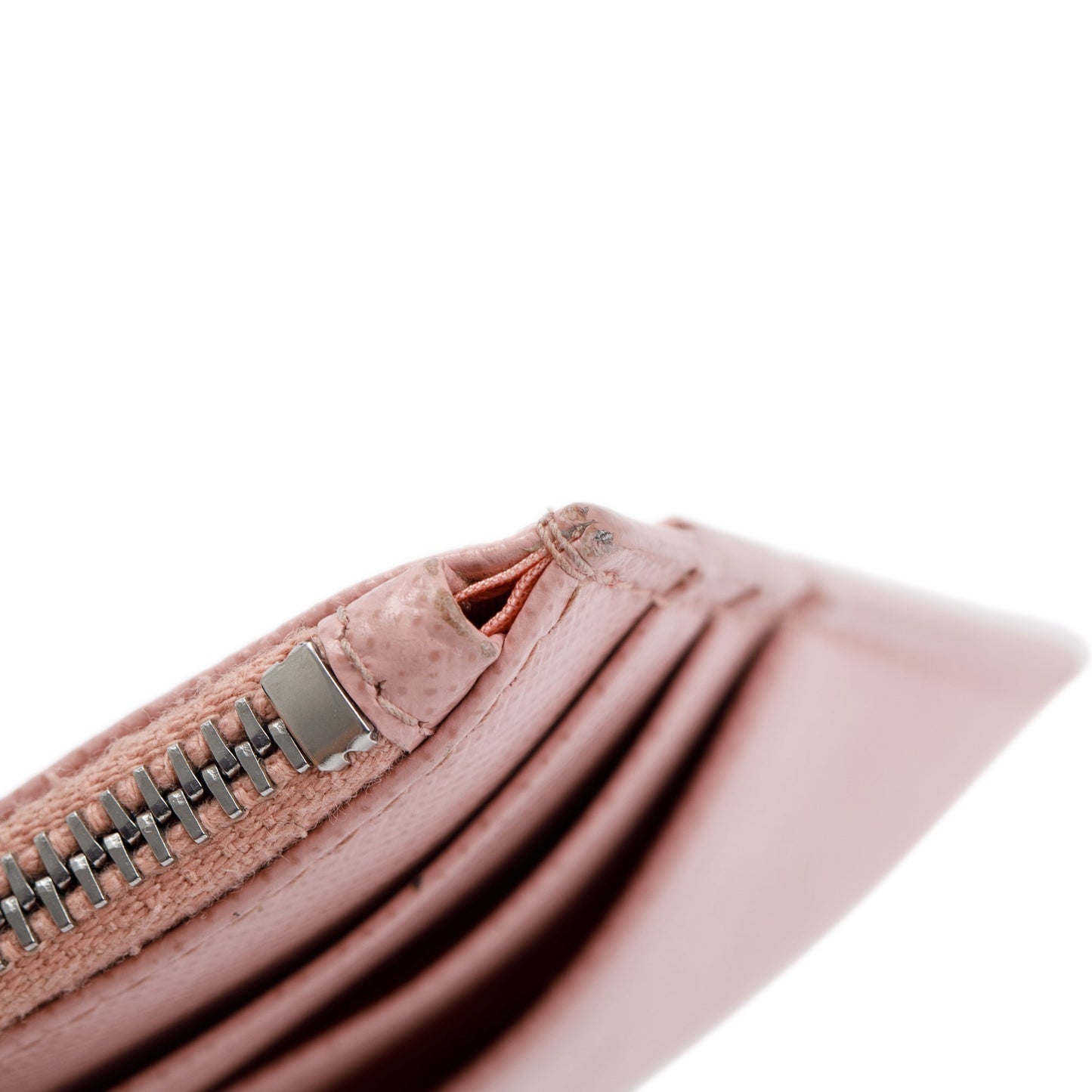 Prada Pink Saffiano Leather Zip Card Holder