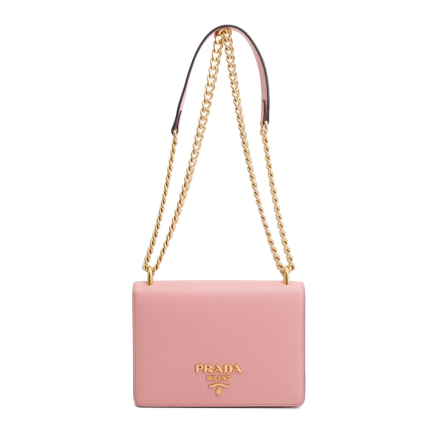 Prada Pink Saffiano Lux Chain Shoulder Bag