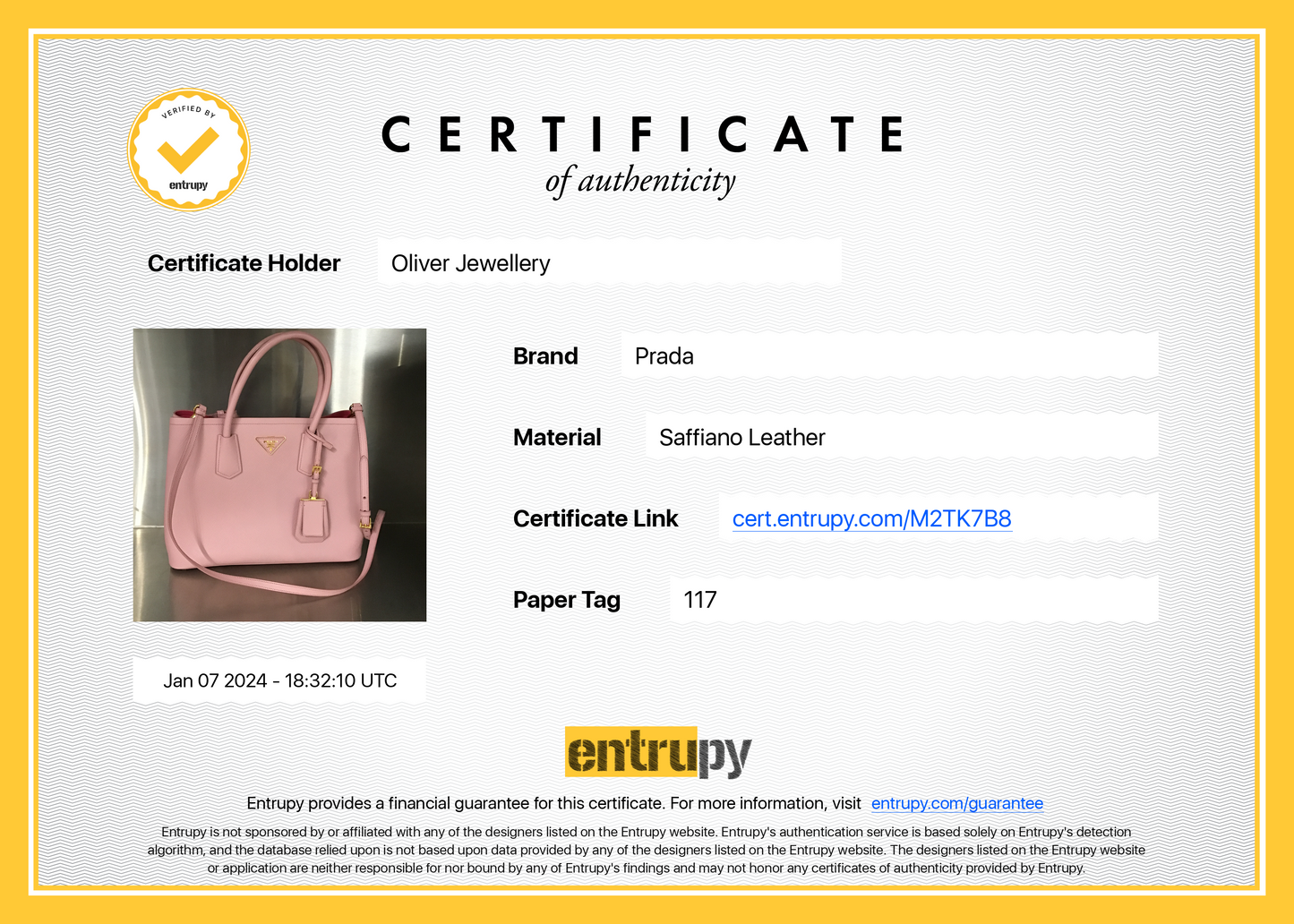 Prada Pink Saffiano Lux Medium Cuir Double Tote