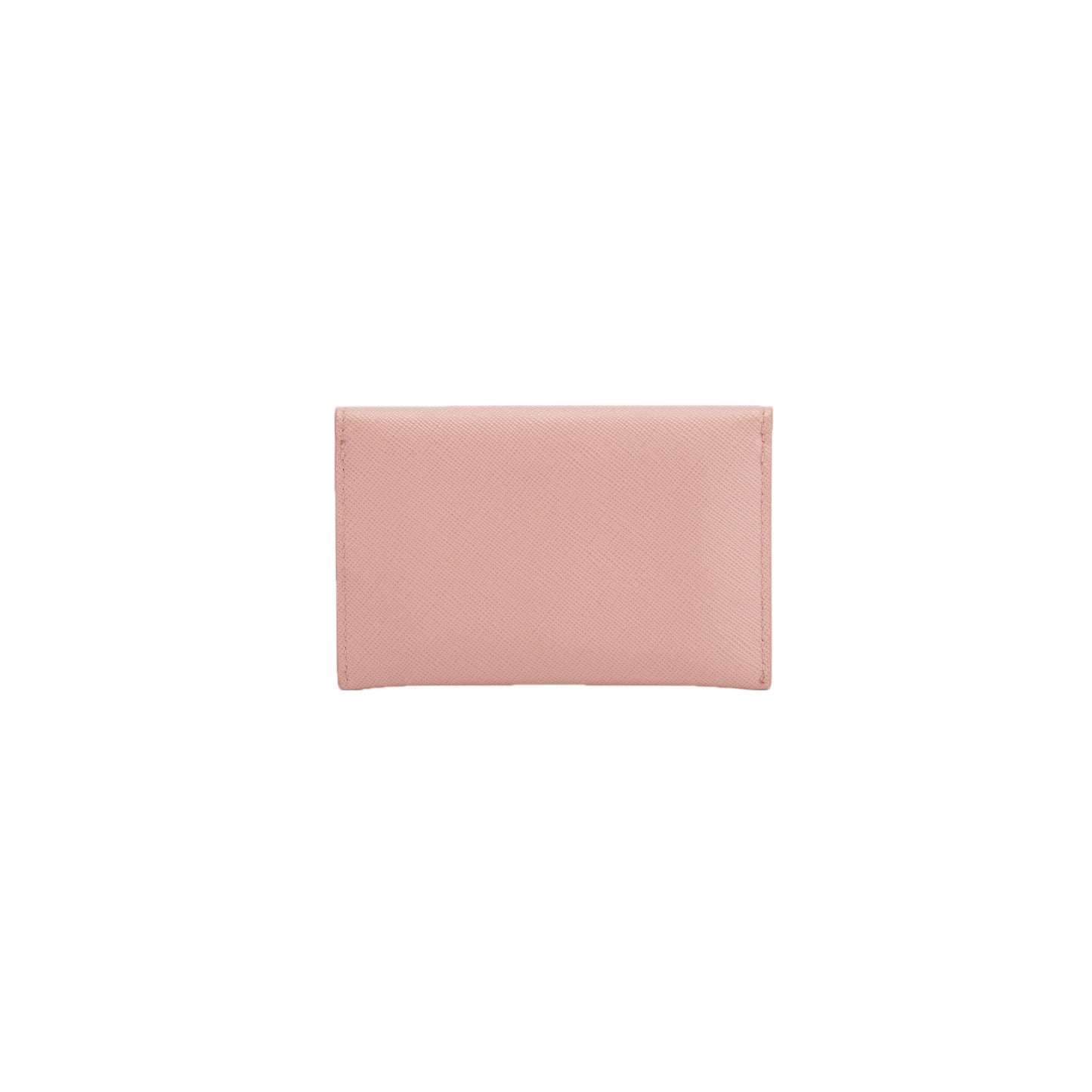 Prada Pink Saffiano Metal Flap Card Holder