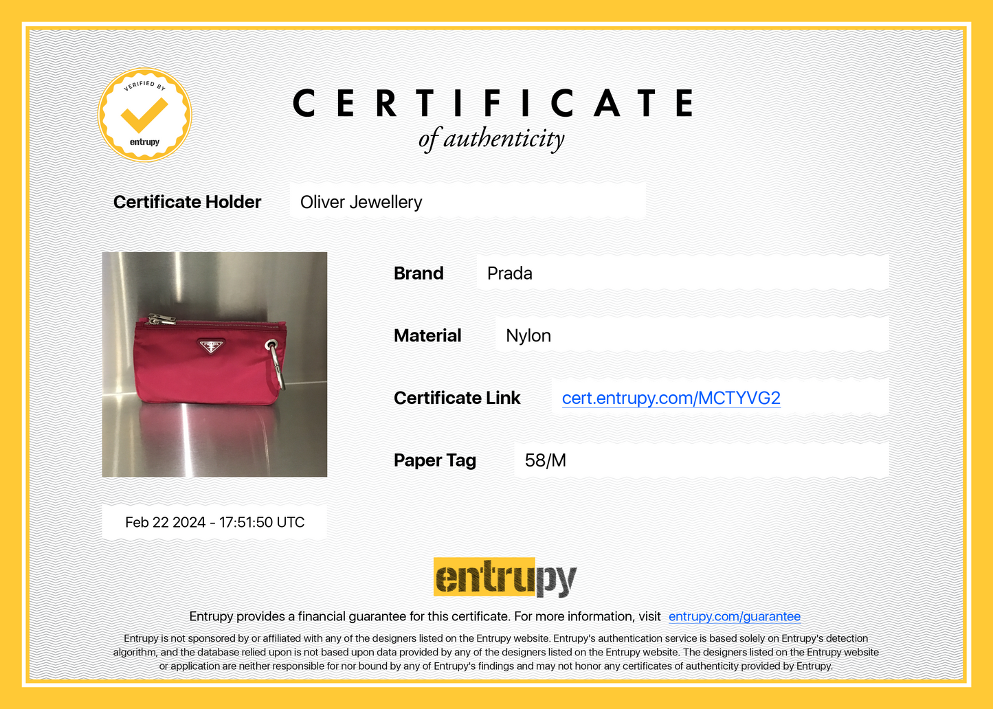 Prada Pink/Red  Tessuto O-Ring Wristlet