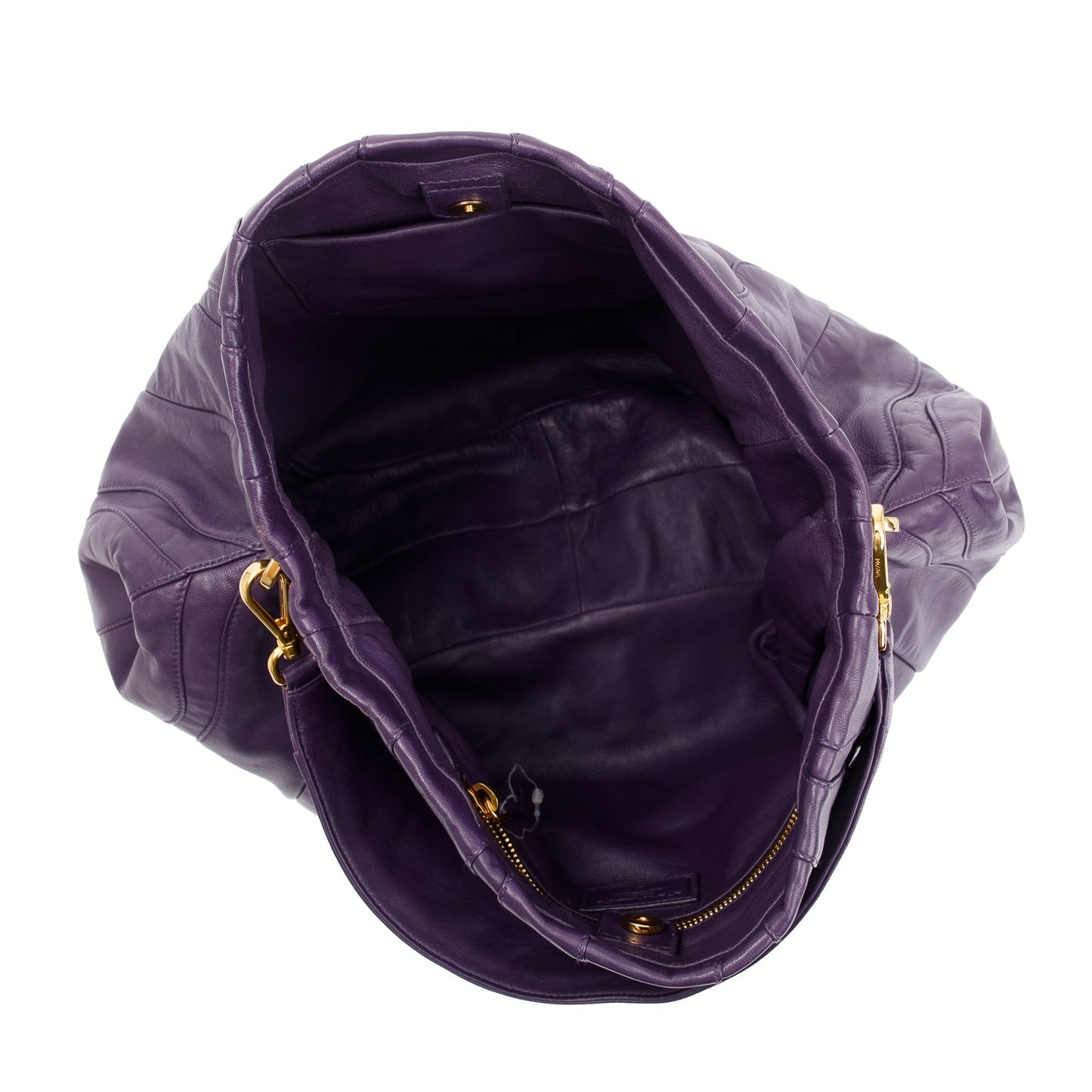 Prada Purple Nappa Stripes Leather Shoulder Bag