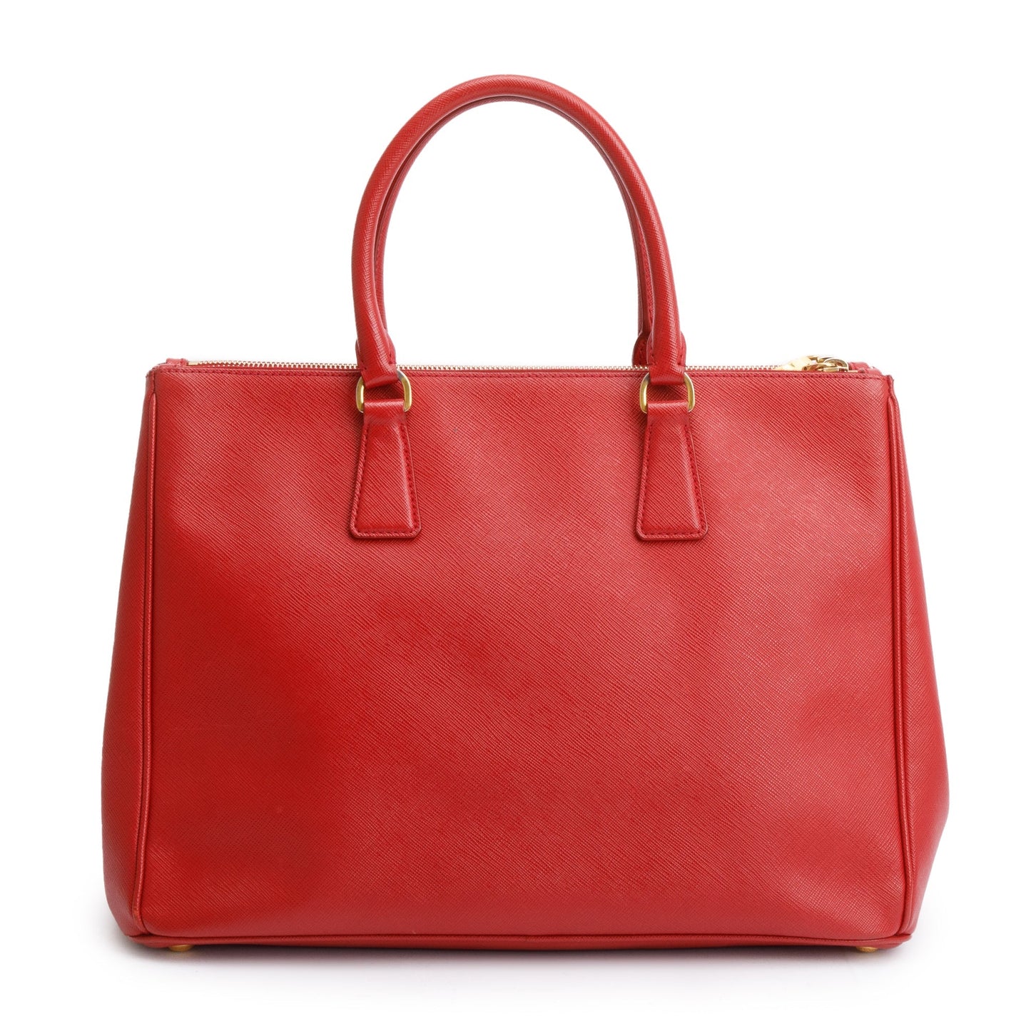 Prada Red Saffiano Lux Large Double Zip Galleria Tote
