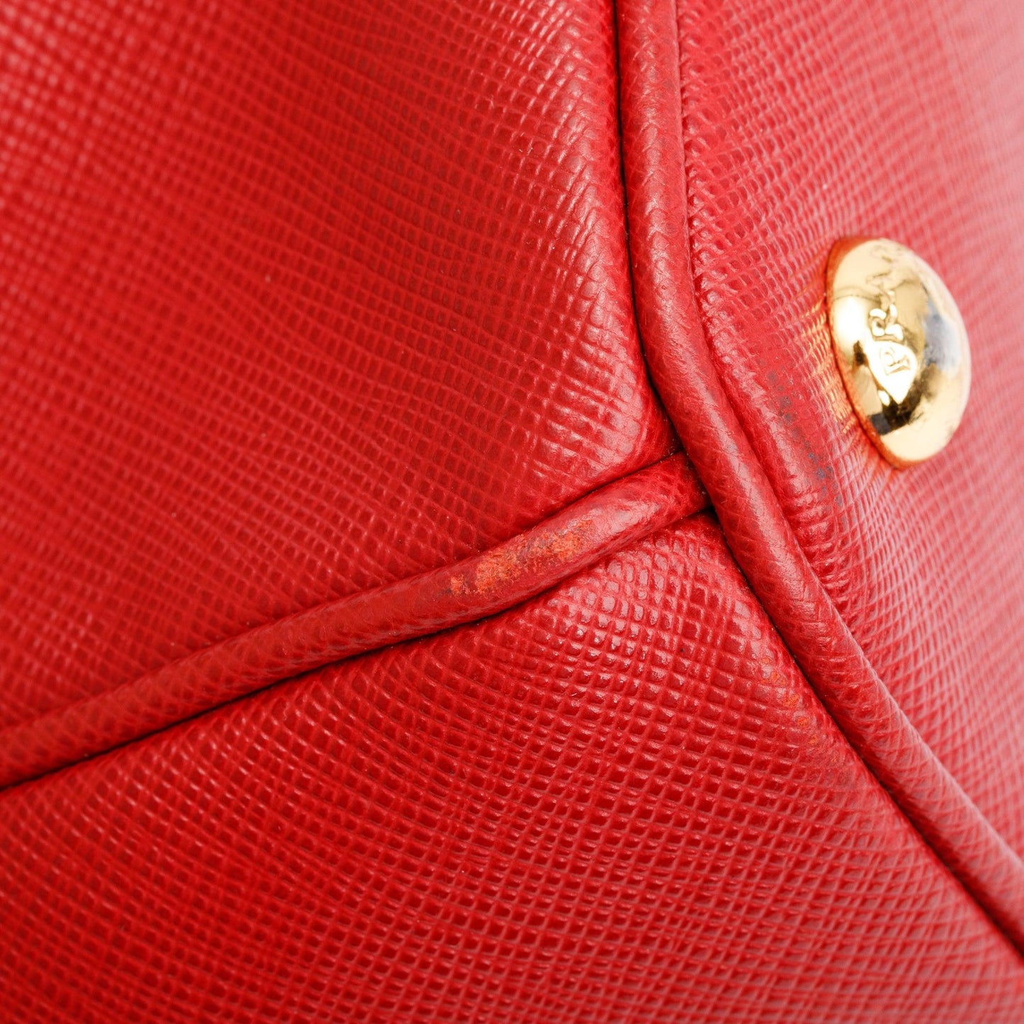 Prada Red Saffiano Lux Large Double Zip Galleria Tote