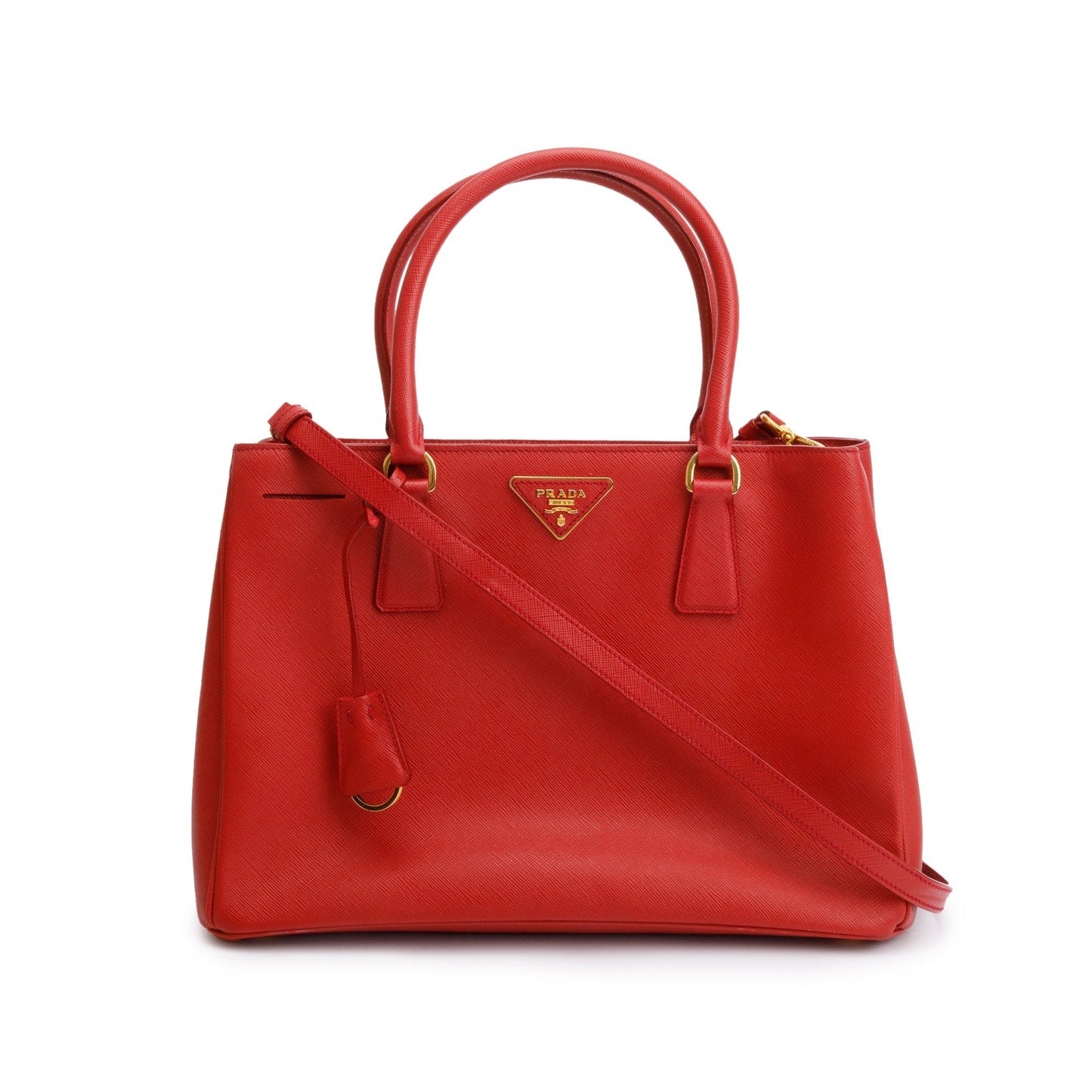 Prada Red Saffiano Lux Medium Galleria Tote