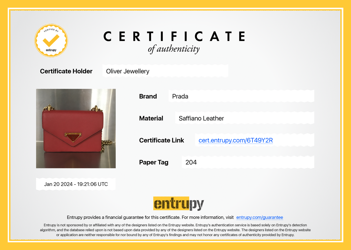 Prada Red Saffiano Soft Calf Leather Flop Lock Chain Crossbody Bag