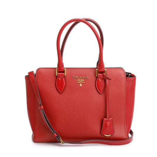 Prada Red Saffiano Soft Calf Leather Tote