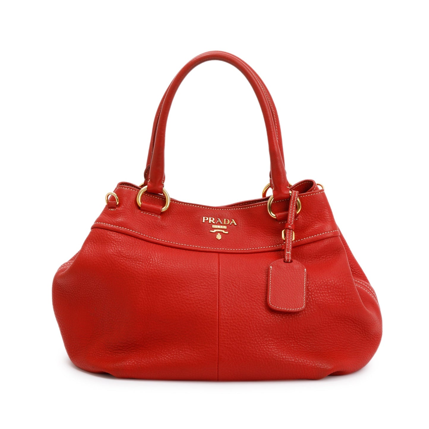 Prada Red Vitello Daino Shoulder Bag