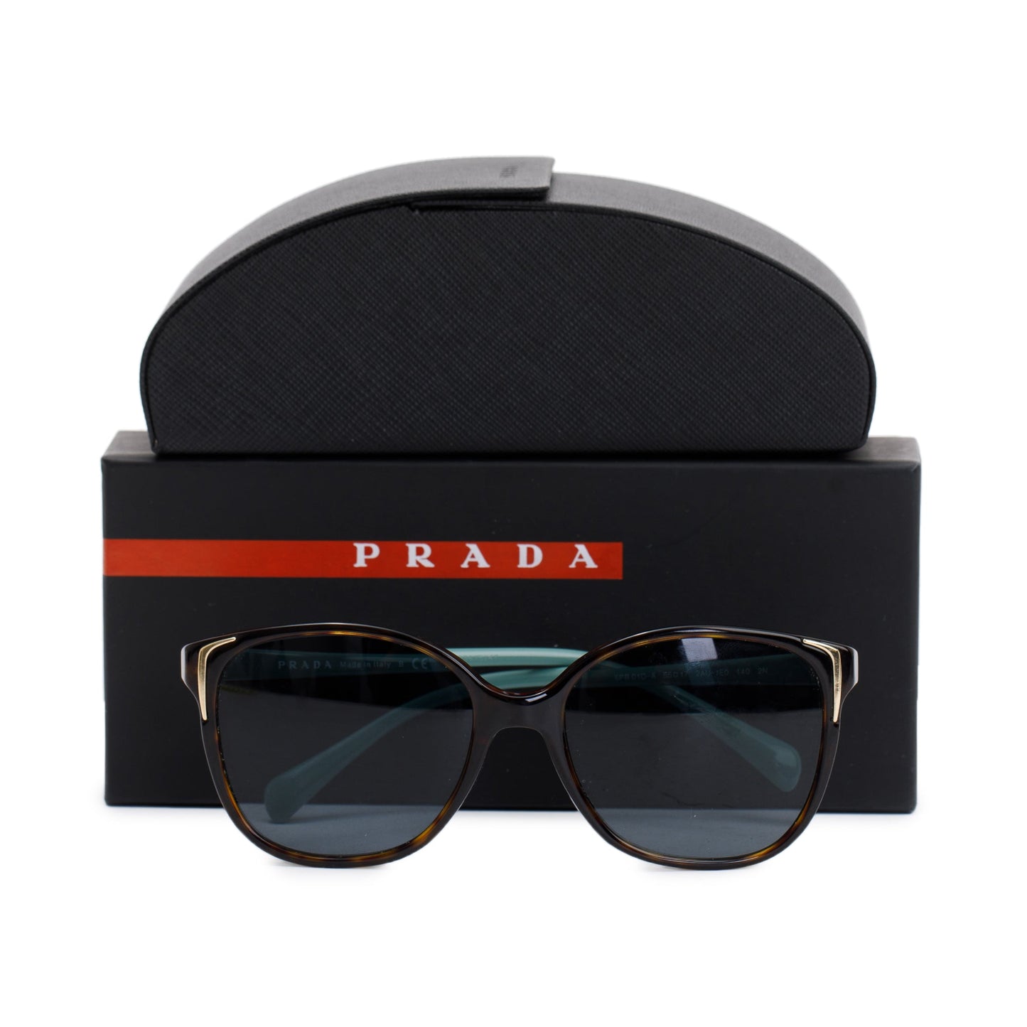 Prada SPR 01O-A Brown/Green Acetate Conceptual Polarized Sunglasses