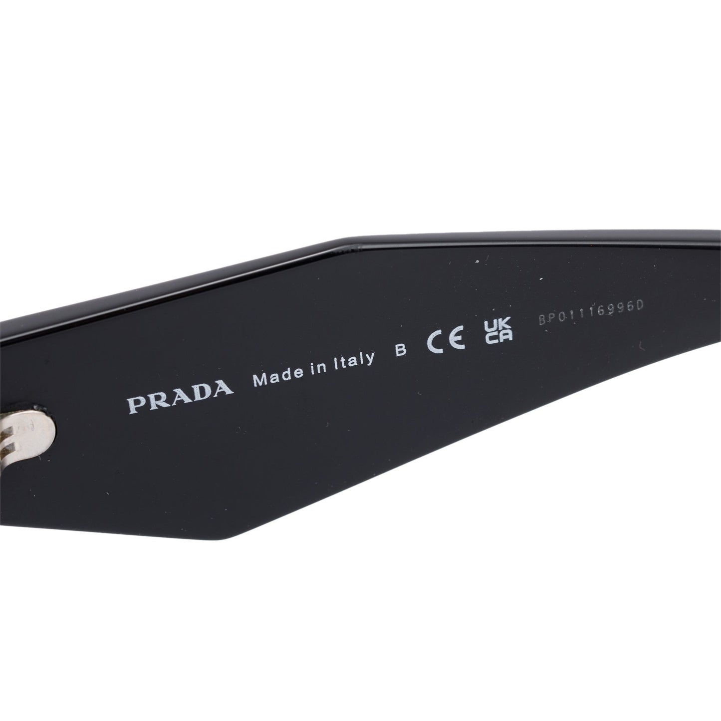 Prada SPR 07Y Black Acetate Symbole Cat-Eye Sunglasses
