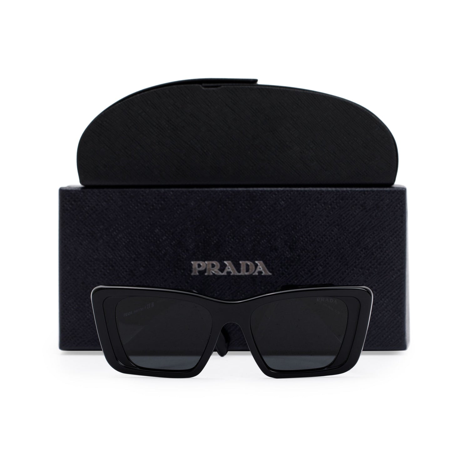 Prada SPR 08Y Black Acetate Symbole Sunglasses