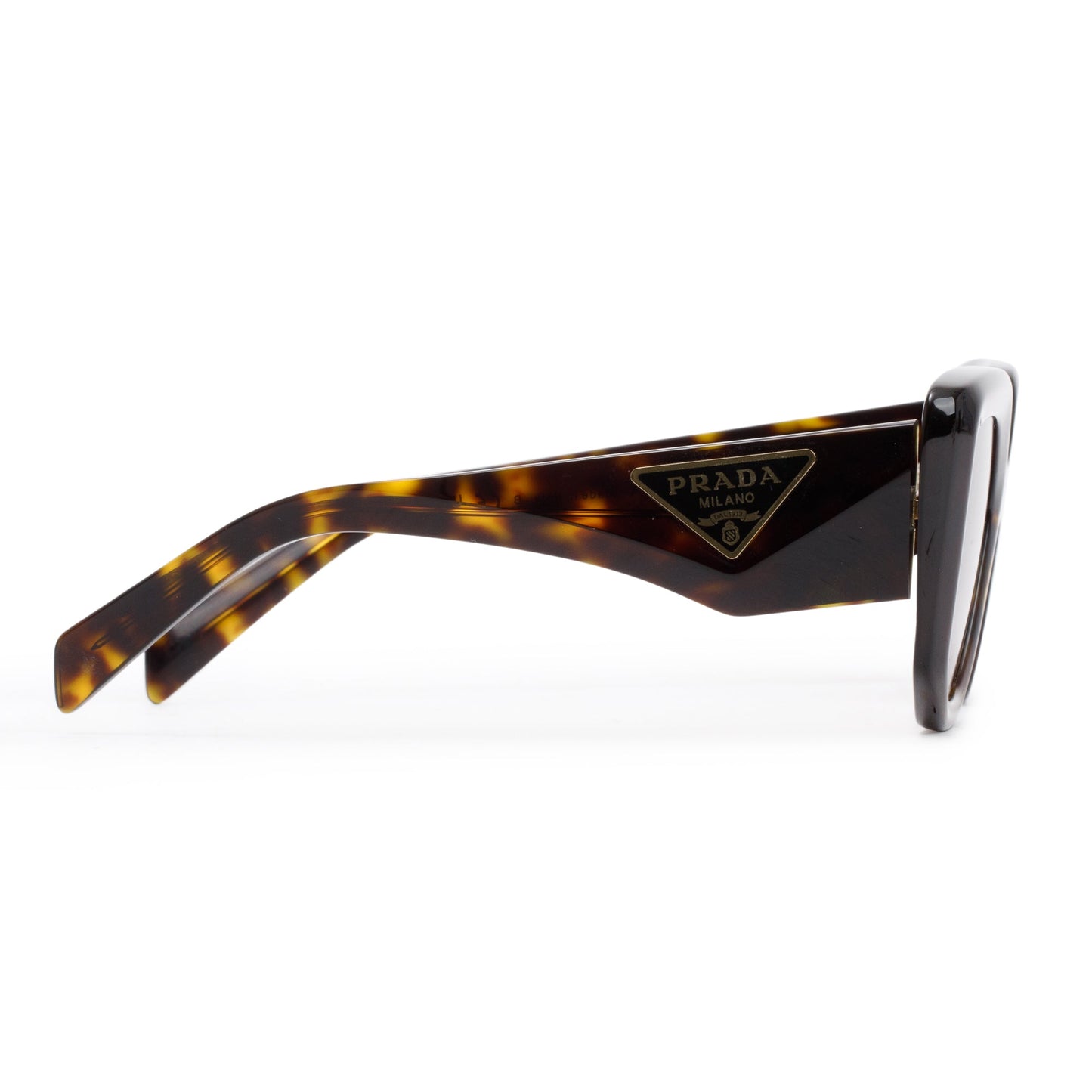 Prada SPR 14Z Havana Acetate Triangle Logo Sunglasses