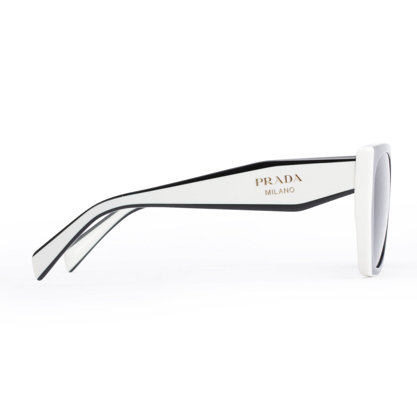 Prada SPR 15W-F Black/White Acetate Prada Logo Sunglasses