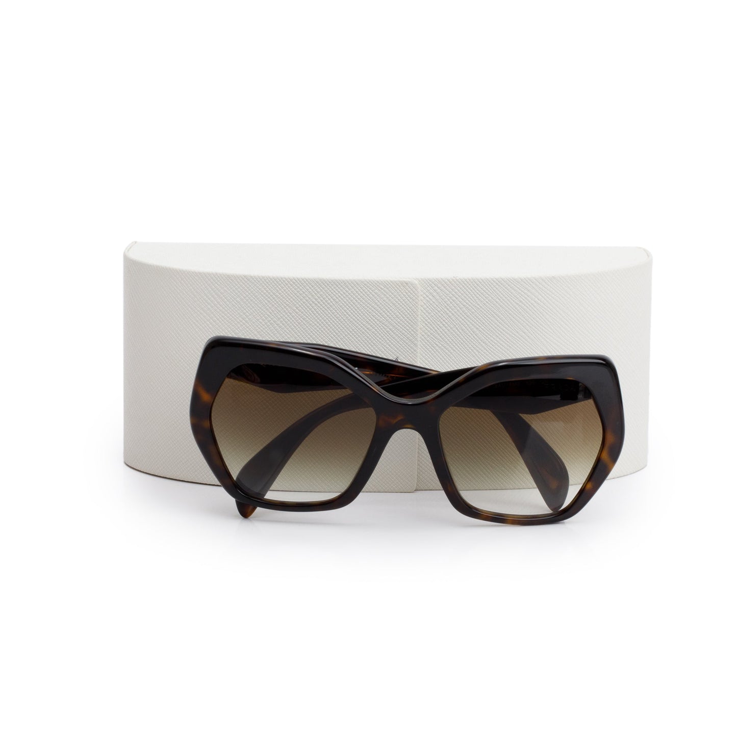 Prada SPR 16R Tortoise Acetate Geometric Sunglasses