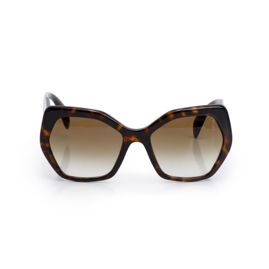 Prada SPR 16R Tortoise Acetate Geometric Sunglasses