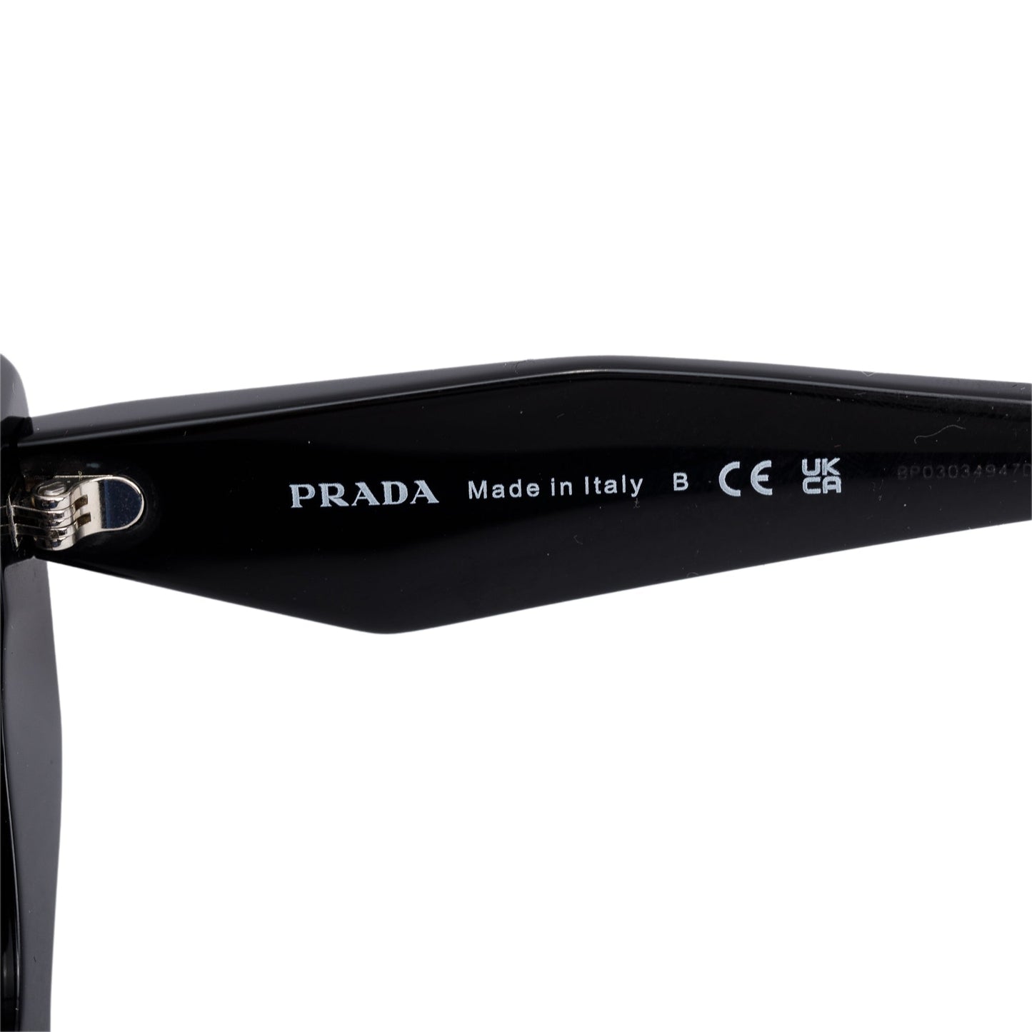 Prada SPR 16W Black Acetate Symbole Geometric Sunglasses
