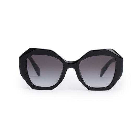 Prada SPR 16W Black Acetate Symbole Geometric Sunglasses