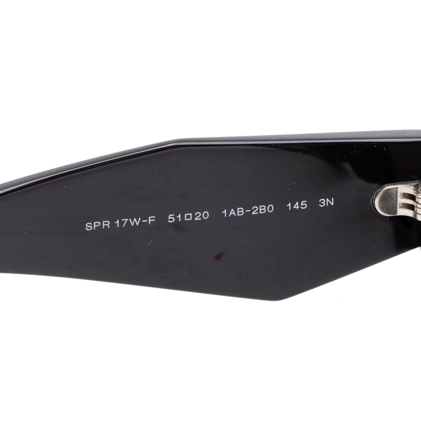 Prada SPR 17W Black Acetate Symbole Rectangular Sunglasses