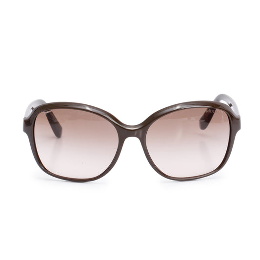 Prada SPR 18Q Brown Acetate Square Sunglasses