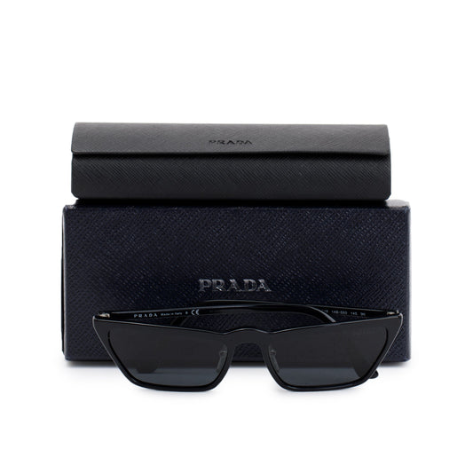Prada SPR 19U Black Acetate Cat-Eye Sunglasses