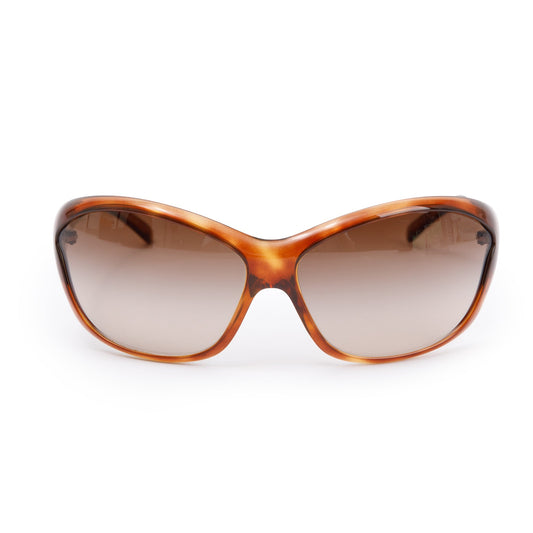 Prada SPR 25G Havana Acetate Gradient Shield Sunglasses