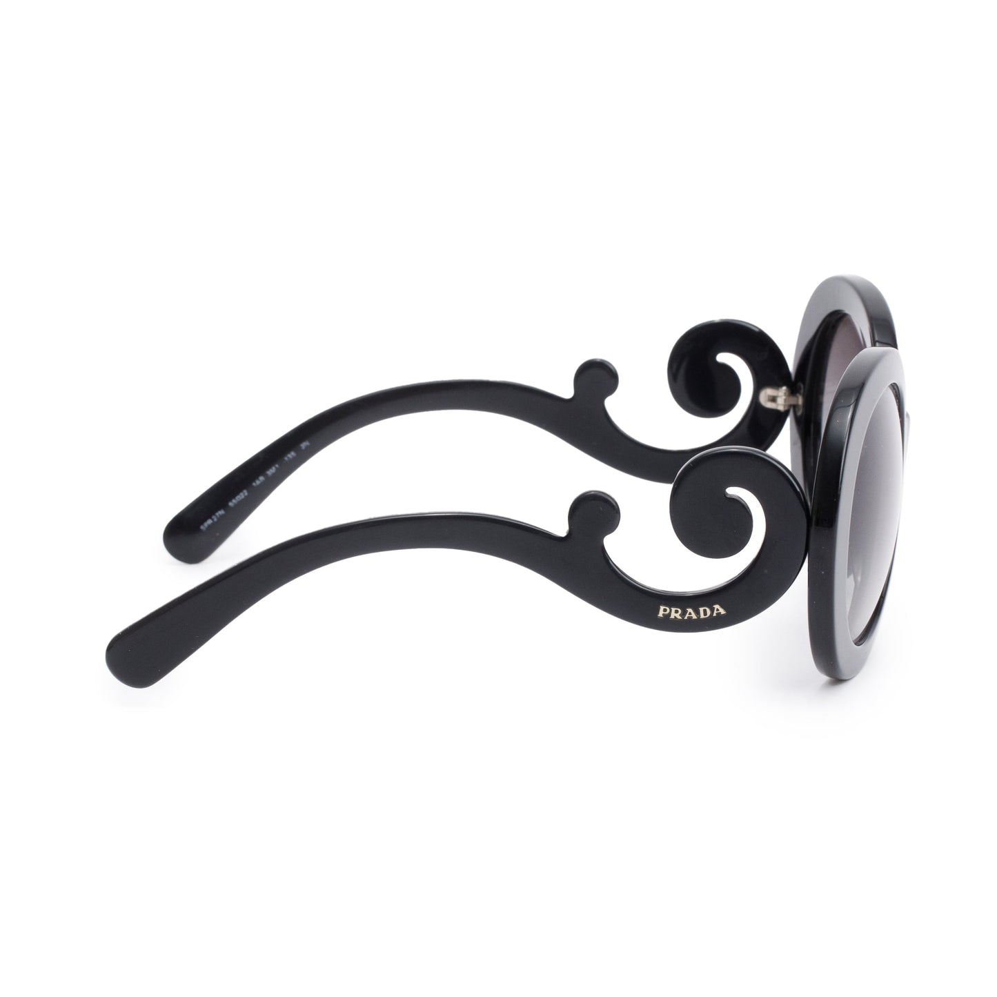 Prada SPR27N Black Acetate Classic Spiral Sunglasses