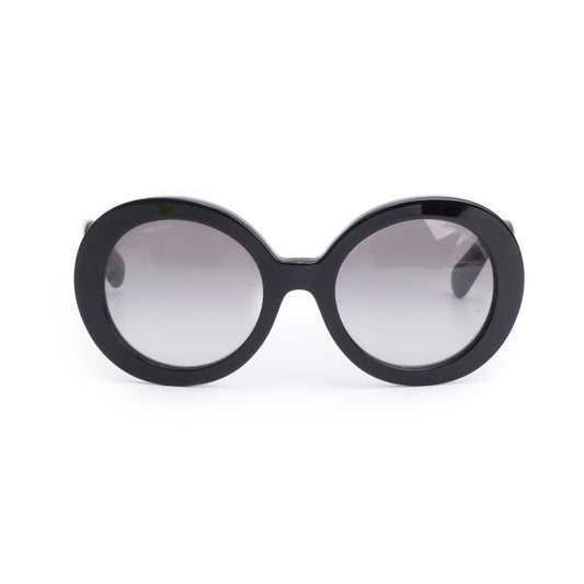 Prada SPR27N Black Acetate Classic Spiral Sunglasses