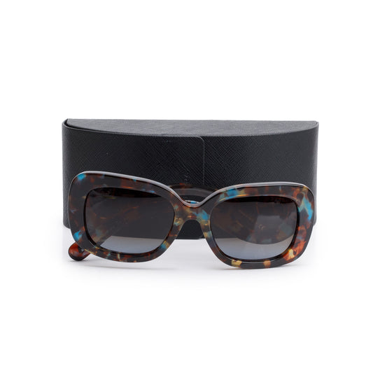 Prada SPR27O Brown Camouflage Acetate Classic Spiral Sunglasses