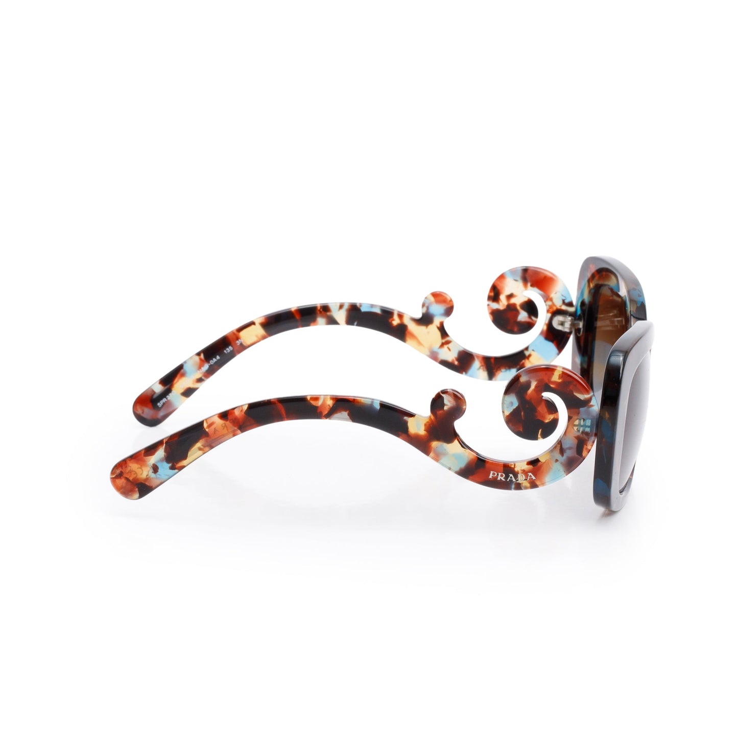 Prada SPR27O Brown Camouflage Acetate Classic Spiral Sunglasses
