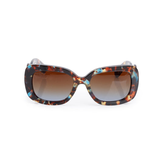 Prada SPR27O Brown Camouflage Acetate Classic Spiral Sunglasses