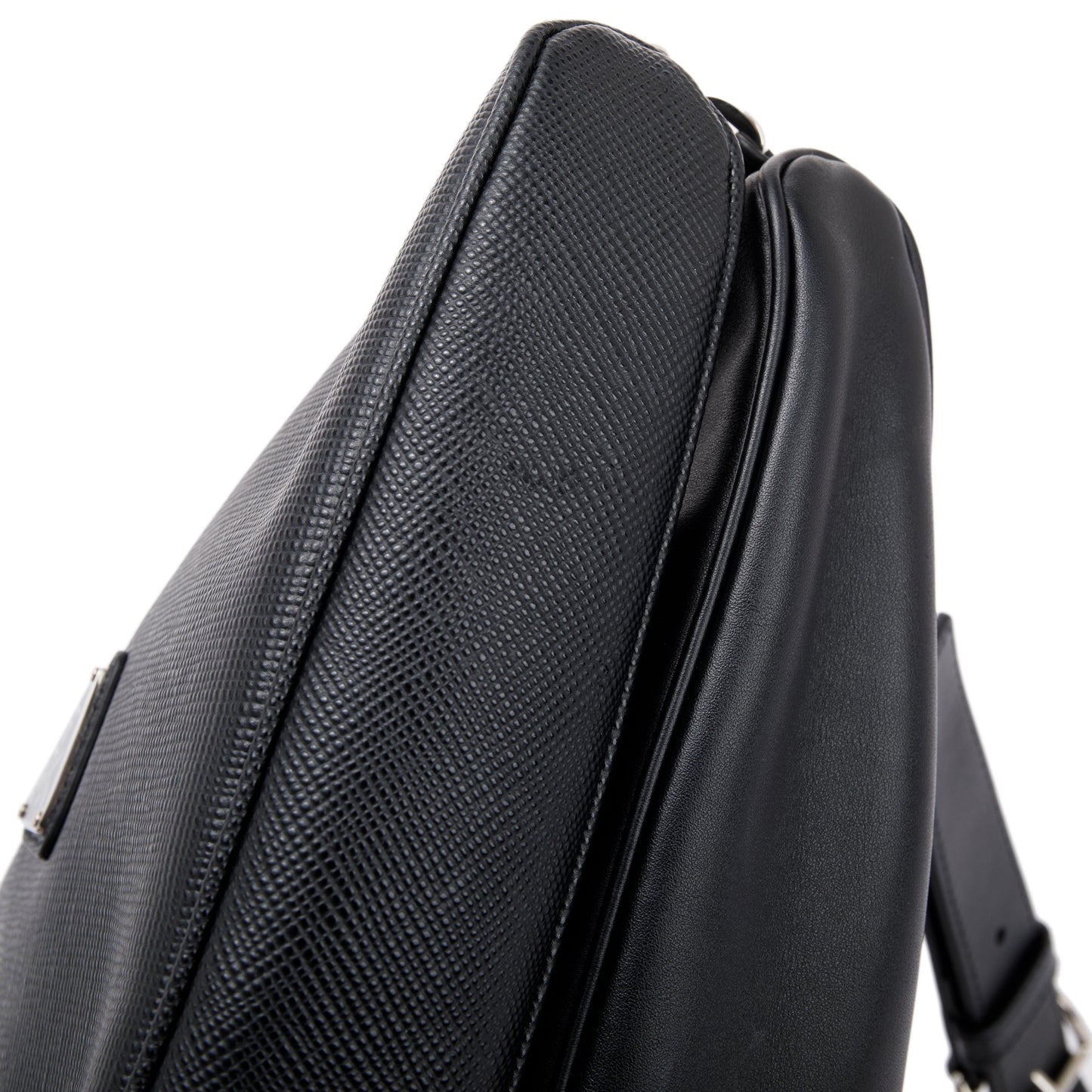 Prada Saffiano City Calf Triangle Double Messenger Bag