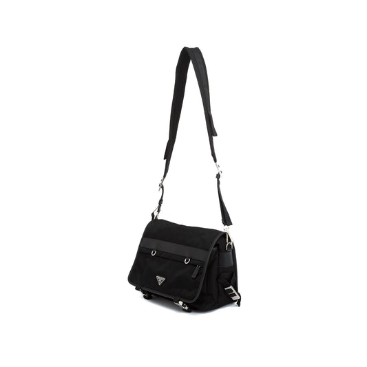 Prada Saffiano-Trimmed Nylon Messenger Bag
