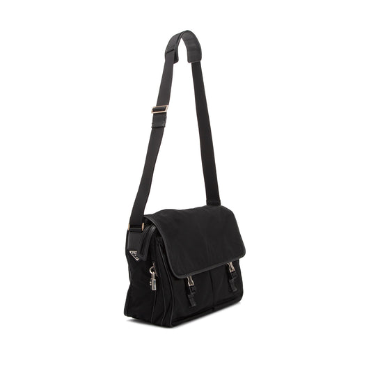 Prada Saffiano-Trimmed Tessuto Nylon Messenger Bag