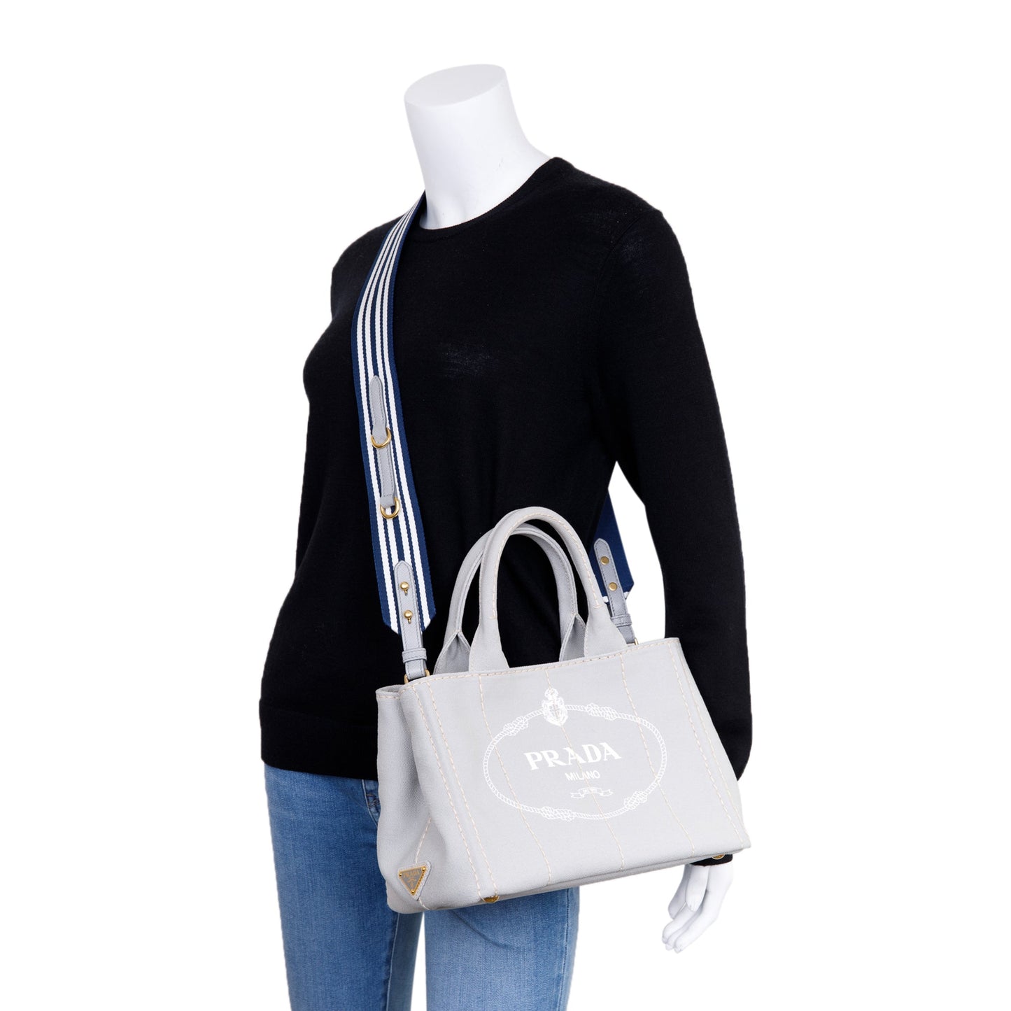 Prada Small Canapa Logo Tote
