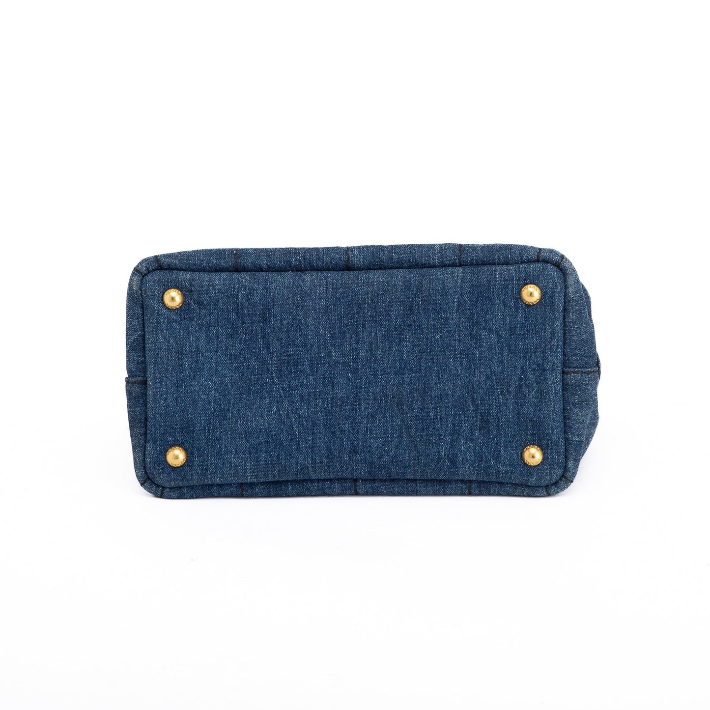 Prada Small Denim Canapa Logo Tote