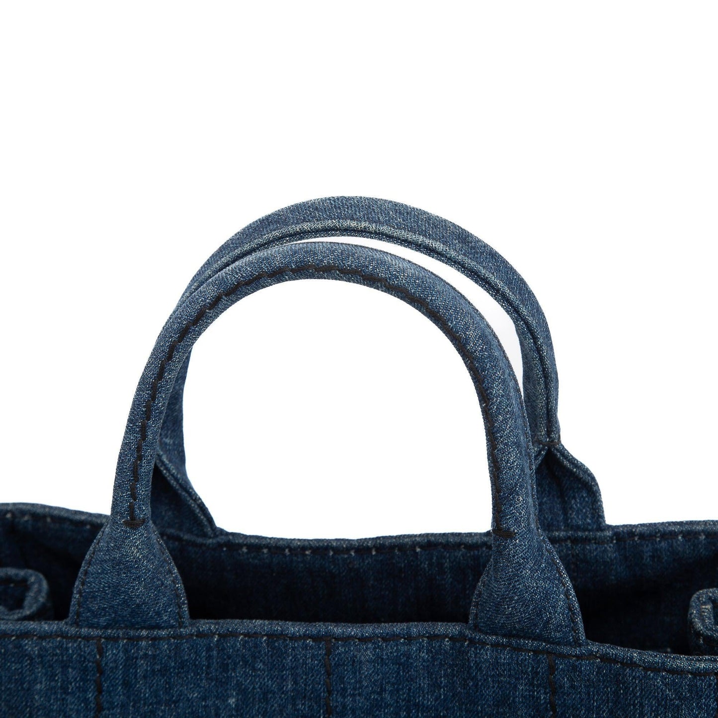 Prada Small Denim Canapa Logo Tote