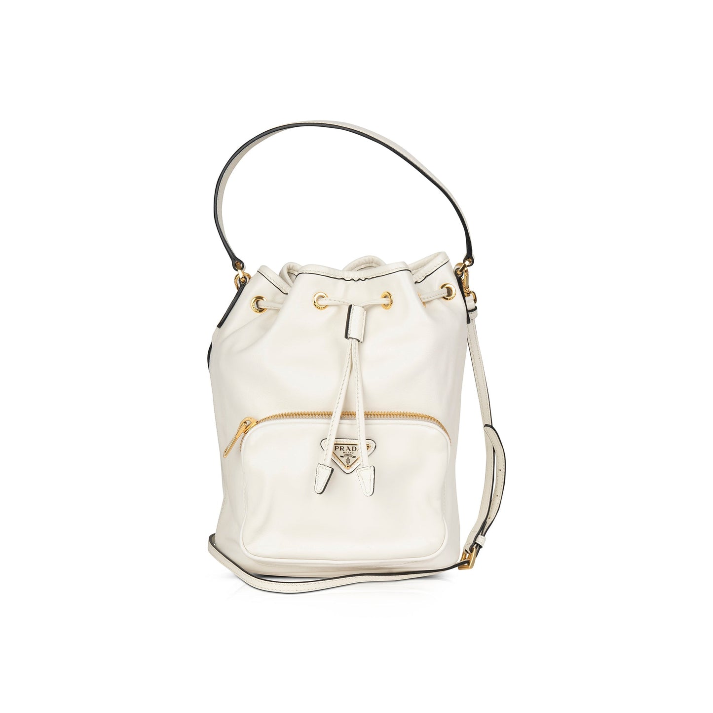 Prada Soft Calf & Saffiano Leather Mini Bucket Crossbody Bag