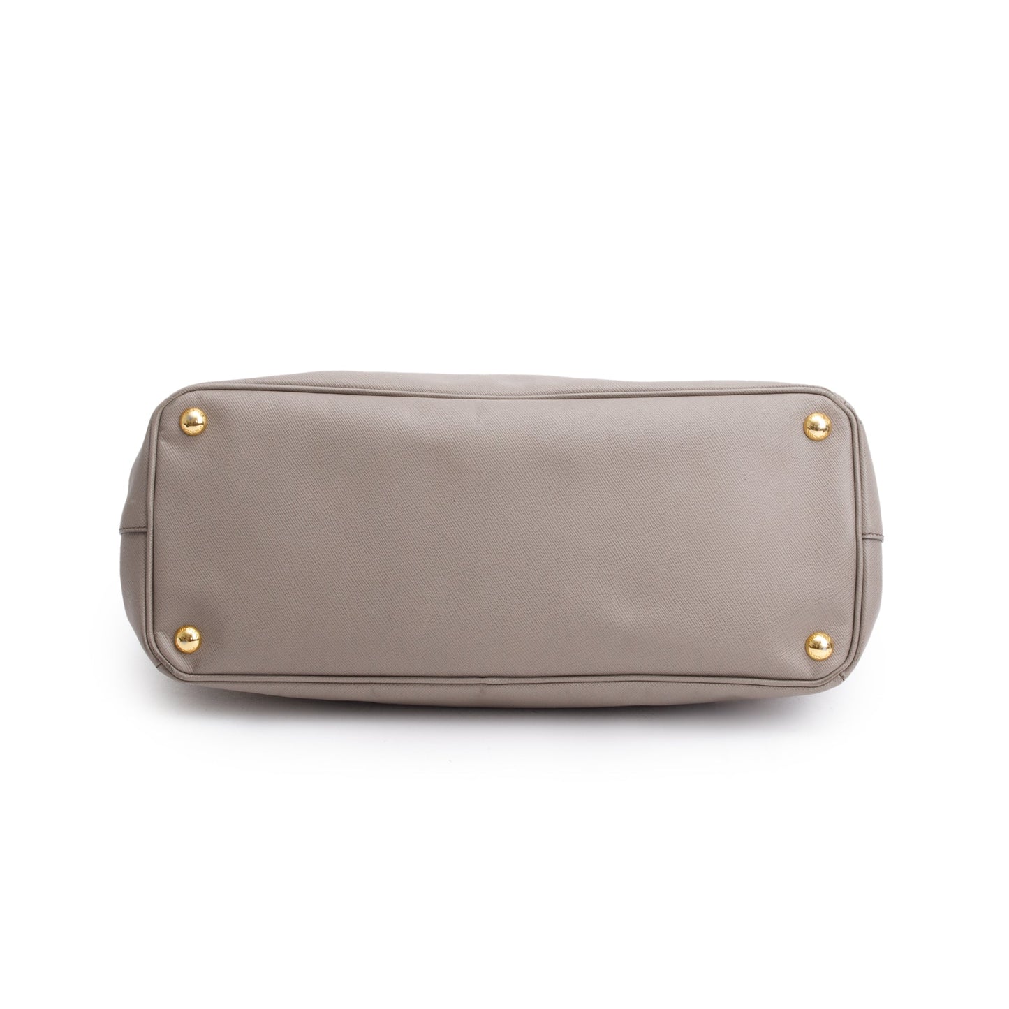 Prada Taupe Saffiano Lux Large Double Zip Galleria Tote