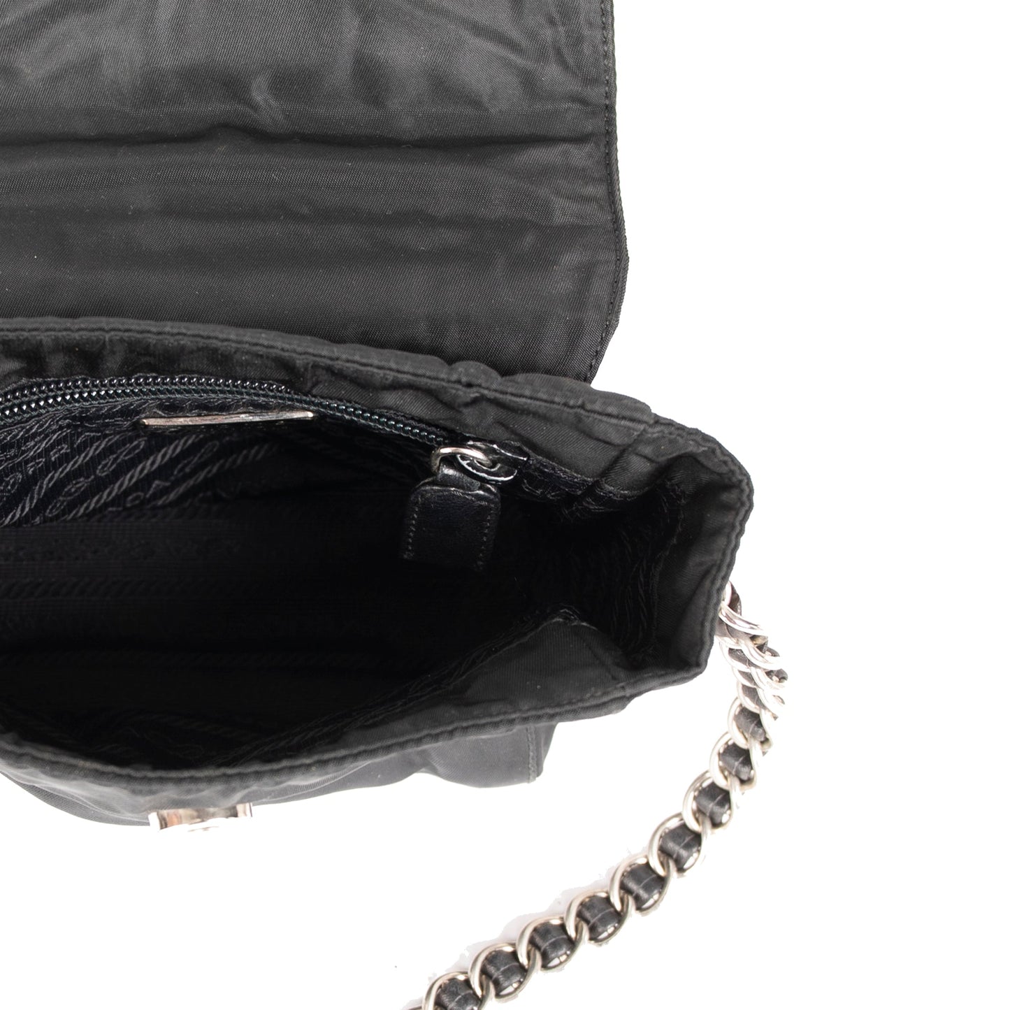 Prada Vintage Tessuto Nylon Chain Crossbody Bag
