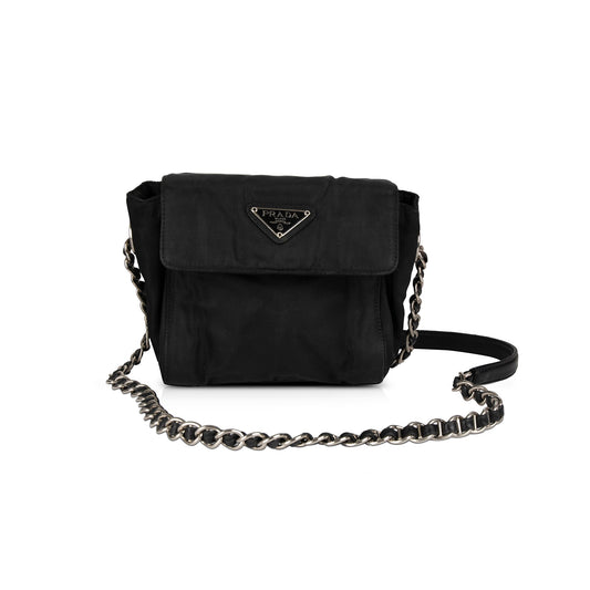 Prada Vintage Tessuto Nylon Chain Crossbody Bag