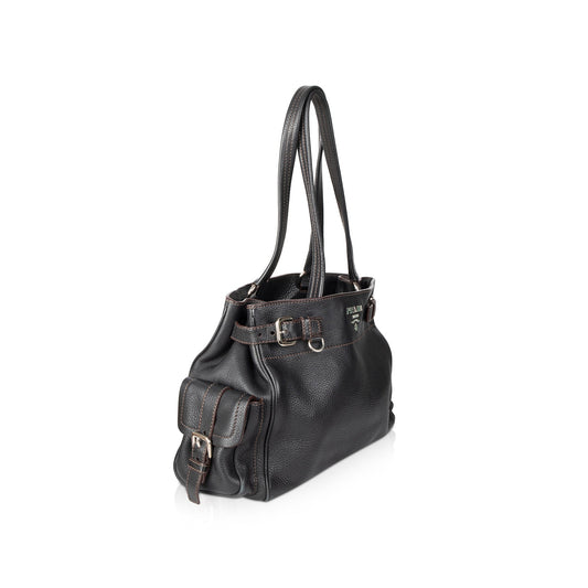 Prada Vitello Daino Side Pocket Tote